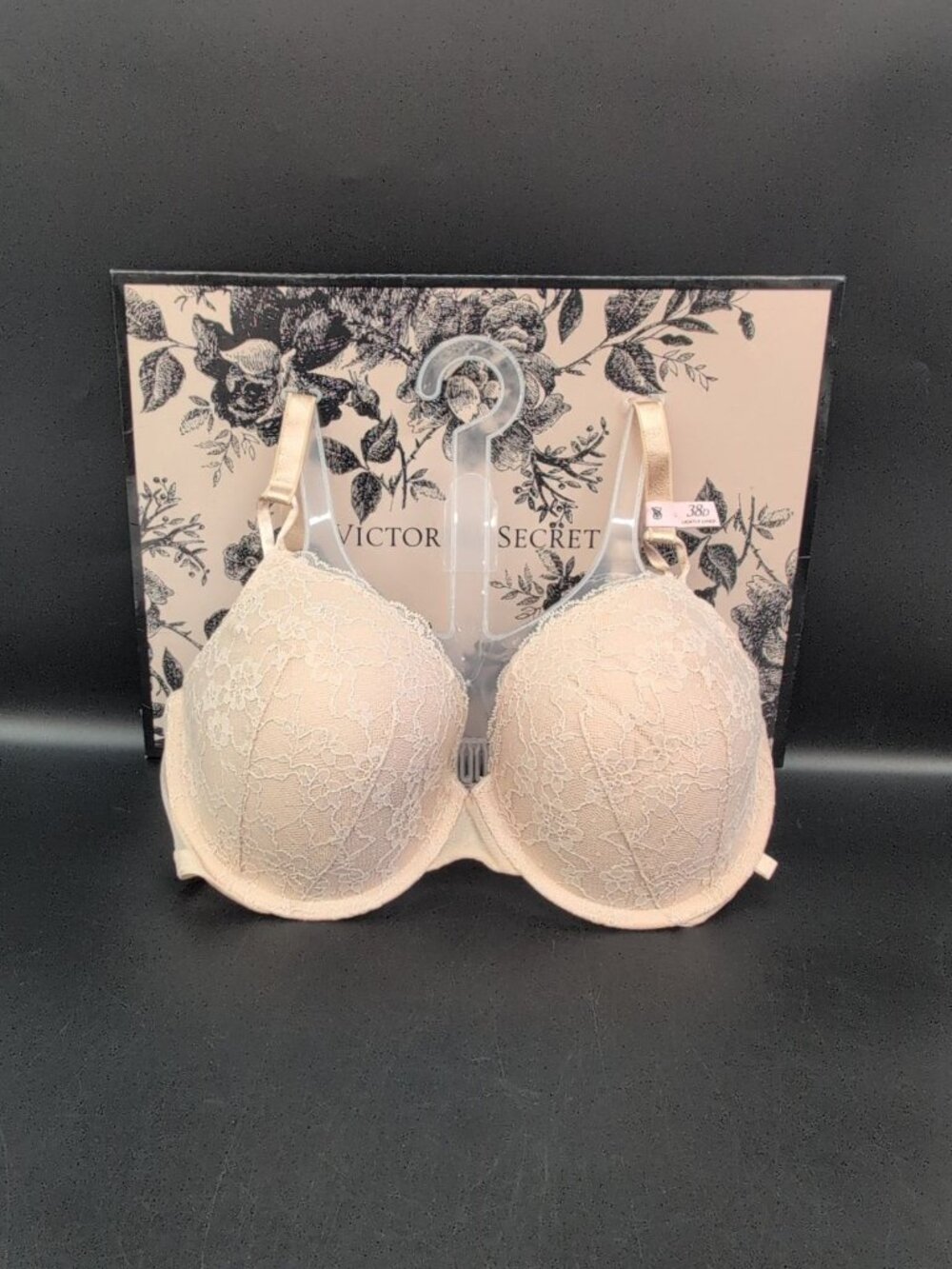 Victoria Secret Sexy Tee Posey Lace Lightly Lined Demi Bra 38D Marzipan
